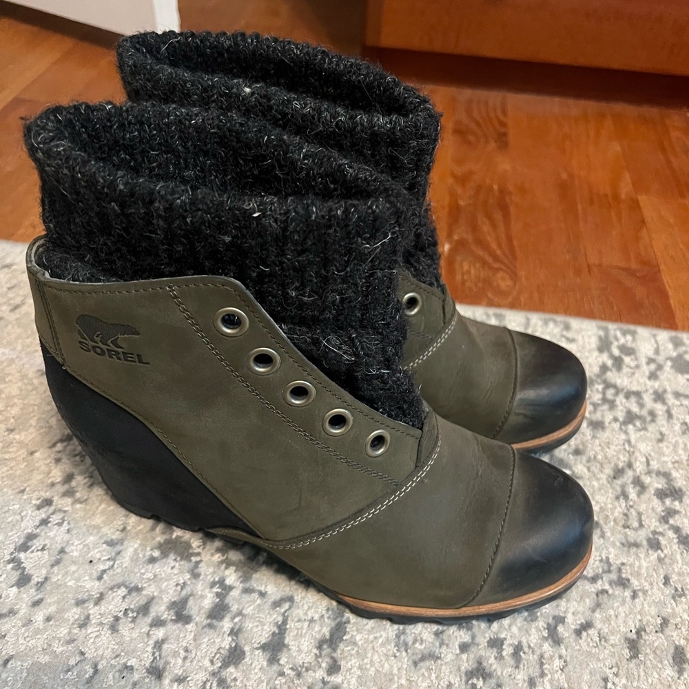 Sorel Joanie Sweater Wedge Boots - Picture 2 of 8